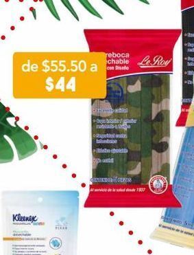 Farmacia San Pablo Le roy cubreboca desechable plisado diseño militar oferta
