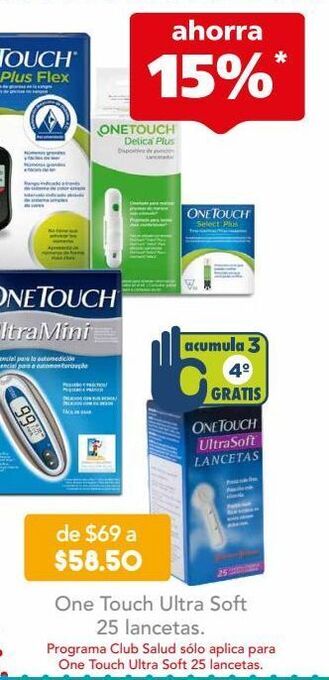 Farmacia San Pablo One touch lancetas ultra soft oferta