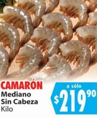 Camarón Mediano sin Cabeza