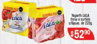 El Florido Yogurth LALA fresa o surtido c/6 pzas de 220g oferta
