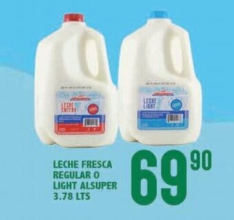 Alsuper Leche Fresca Regular o Light Alsuper 3.78lt oferta
