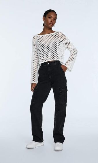 Stradivarius Jeans cargo straight oferta