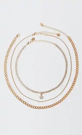 Set 3 collares choker brillo estrella