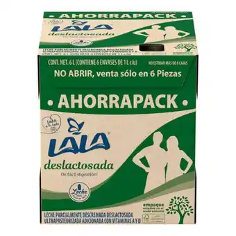 Soriana Híper Leche lala deslactosada 6 piezas de 1 lt c/u oferta