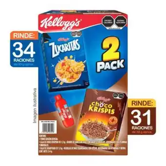 Cereal kellogg's zucaritas 1.2 kg + chocokrispis 1.2 kg + 1 termo