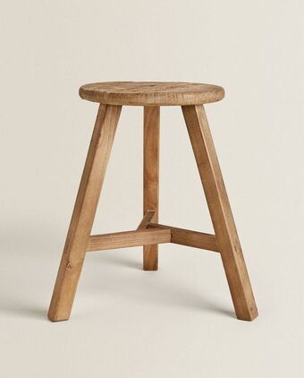 ZARA HOME Taburete de madera reciclada oferta