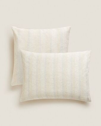 ZARA HOME Funda de cojín lino rayas oferta