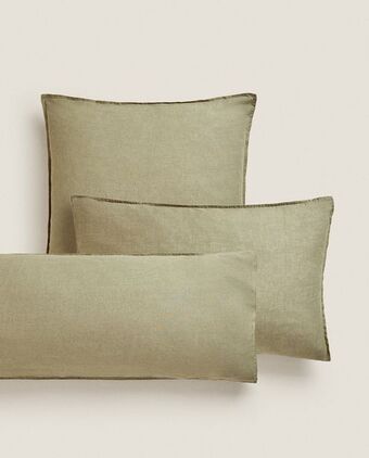 ZARA HOME (140 g/m²) funda de almohada lino lavado oferta