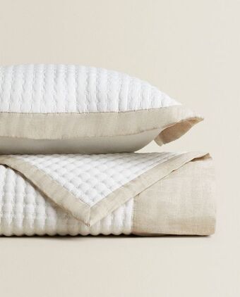 ZARA HOME Edredón relieve con lino oferta