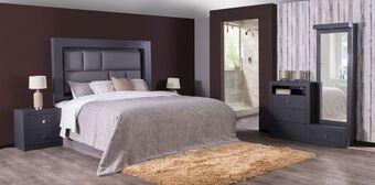 Muebles Dico Recámara braham king size / matrimonial gris oxford oferta