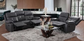 Muebles Dico Sala con reclinables volga gris oferta
