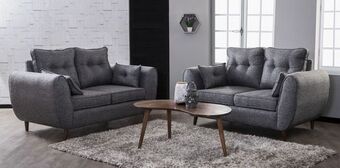 Muebles Dico Juego de 2 love seat gaby negro jaspe oferta