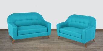 Muebles Dico Juego de 2 love seat nordic turquesa oferta