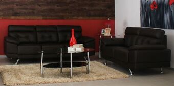 Muebles Dico Sala de piel san marino dark brown oferta