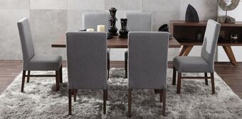 Muebles Dico Comedor niza nogal/gris 6 sillas tapizadas oferta