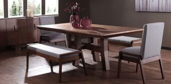 Muebles Dico Comedor rectangular kansas con 2 sillas y 2 bancas gris oferta