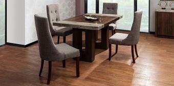 Muebles Dico Comedor rectangular luxor 160 cm con 4 sillas café oferta