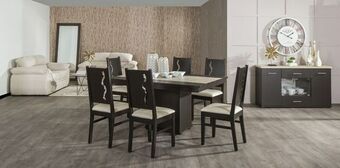 Muebles Dico Comedor rectangular spark beige 7 piezas oferta