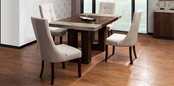 Muebles Dico Comedor rectangular luxor 160 cm con 4 sillas beige oferta