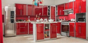 Muebles Dico Cocina por módulos osaka rojo oferta
