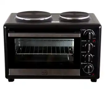 Muebles América Horno tostador kuk kr-101-28(as) 30 lts negro c/2 quemadores oferta