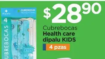 Chedraui Cubrebocas health care dipalu kids 4 pzas oferta