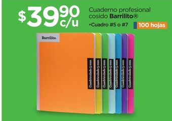 Cuaderno profesional barrilito 100 hojas