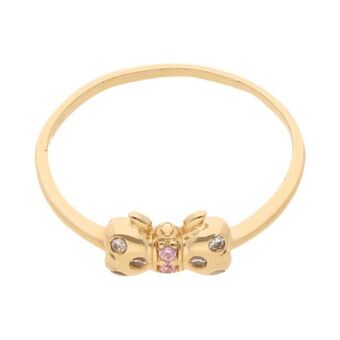 Nacional Monte de Piedad Anillo diseño especial con sintéticos en oro amarillo 14 kilates. oferta