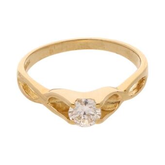 Nacional Monte de Piedad Anillo solitario con diamante en oro amarillo 14 kilates. oferta