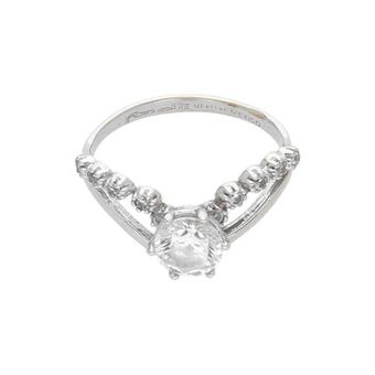 Nacional Monte de Piedad Anillo diseño especial con sintéticos en oro blanco 14 kilates. oferta