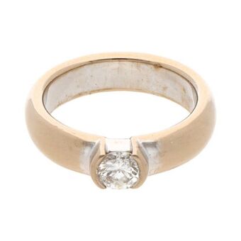 Nacional Monte de Piedad Anillo solitario con diamante en oro blanco 18 kilates. oferta