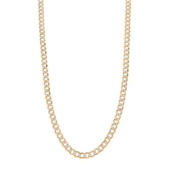 Nacional Monte de Piedad Collar eslabón barbado platinado en oro amarillo 14 kilates. oferta