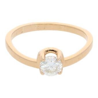 Nacional Monte de Piedad Anillo solitario con diamante en oro amarillo 14 kilates. oferta