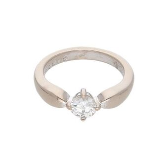 Nacional Monte de Piedad Anillo solitario con diamante en oro blanco 18 kilates. oferta