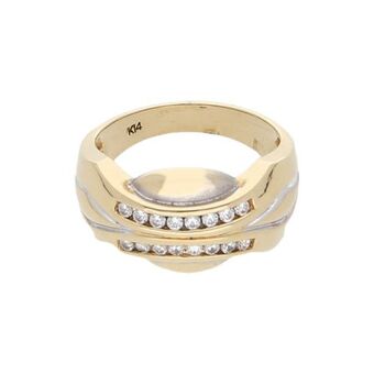 Nacional Monte de Piedad Anillo diseño especial con sintéticos en oro amarillo 14 kilates. oferta