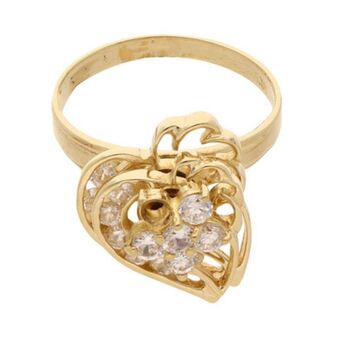 Nacional Monte de Piedad Anillo giratorio con sintéticos en oro amarillo 14 kilates. oferta
