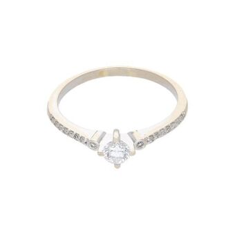 Nacional Monte de Piedad Anillo estilizado con diamantes en oro blanco 14 kilates. oferta