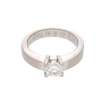 Nacional Monte de Piedad Anillo solitario con diamante en oro blanco 18 kilates. oferta