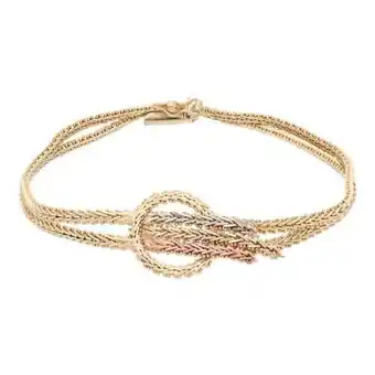 Nacional Monte de Piedad Pulsera dos hilos boleada en oro tres tonos 14 kilates. oferta