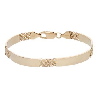 Nacional Monte de Piedad Pulsera eslabón combinado en oro amarillo 14 kilates. oferta