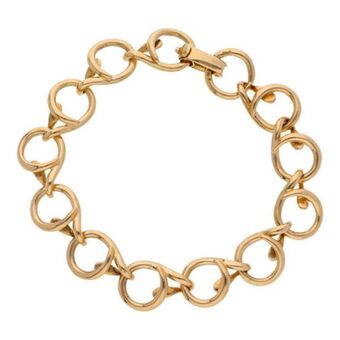 Nacional Monte de Piedad Pulsera eslabón encontrado firma tane en oro amarillo 18 kilates. oferta