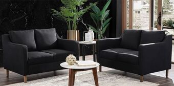 Muebles Dico Juego 2 love seat arla negro oferta