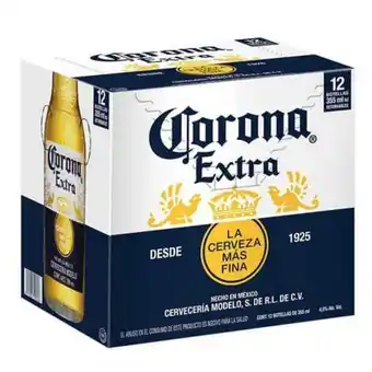 Soriana Mercado Cerveza corona extra clara botella 12 pack de 355 ml oferta