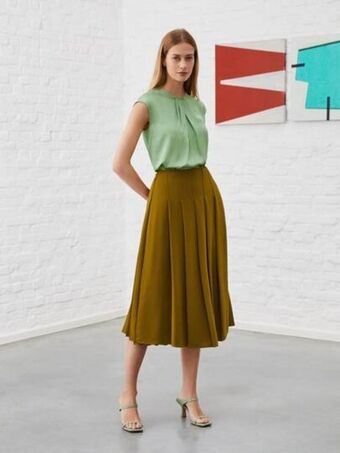 SHEIN Motf premium falda fluido & plisado oferta