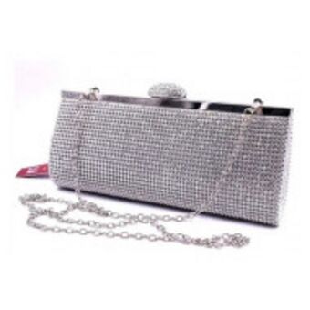 Bolsa cartera mano fiesta noche moda elegancia mujer gris