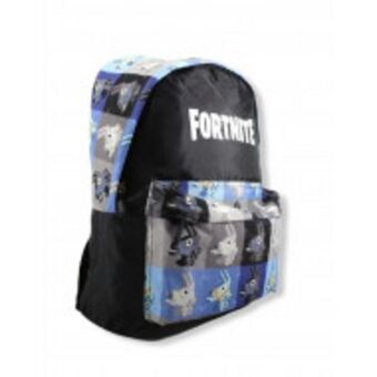 Mochila escolar fortnite niño primaria secundaria negro/azul