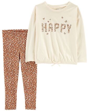 Carter's Conjunto de 2 piezas de playera de jersey happy y leggings carter's oferta
