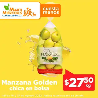Chedraui Pure Harvest Manzana Golden chica en bolsa oferta