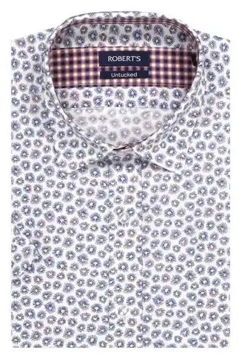 Robert's Camisa untucked roberts blanco regular fit, manga corta oferta