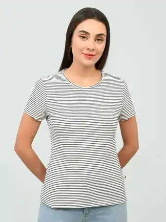 Cuidado con el Perro Playera rayas manga corta oferta